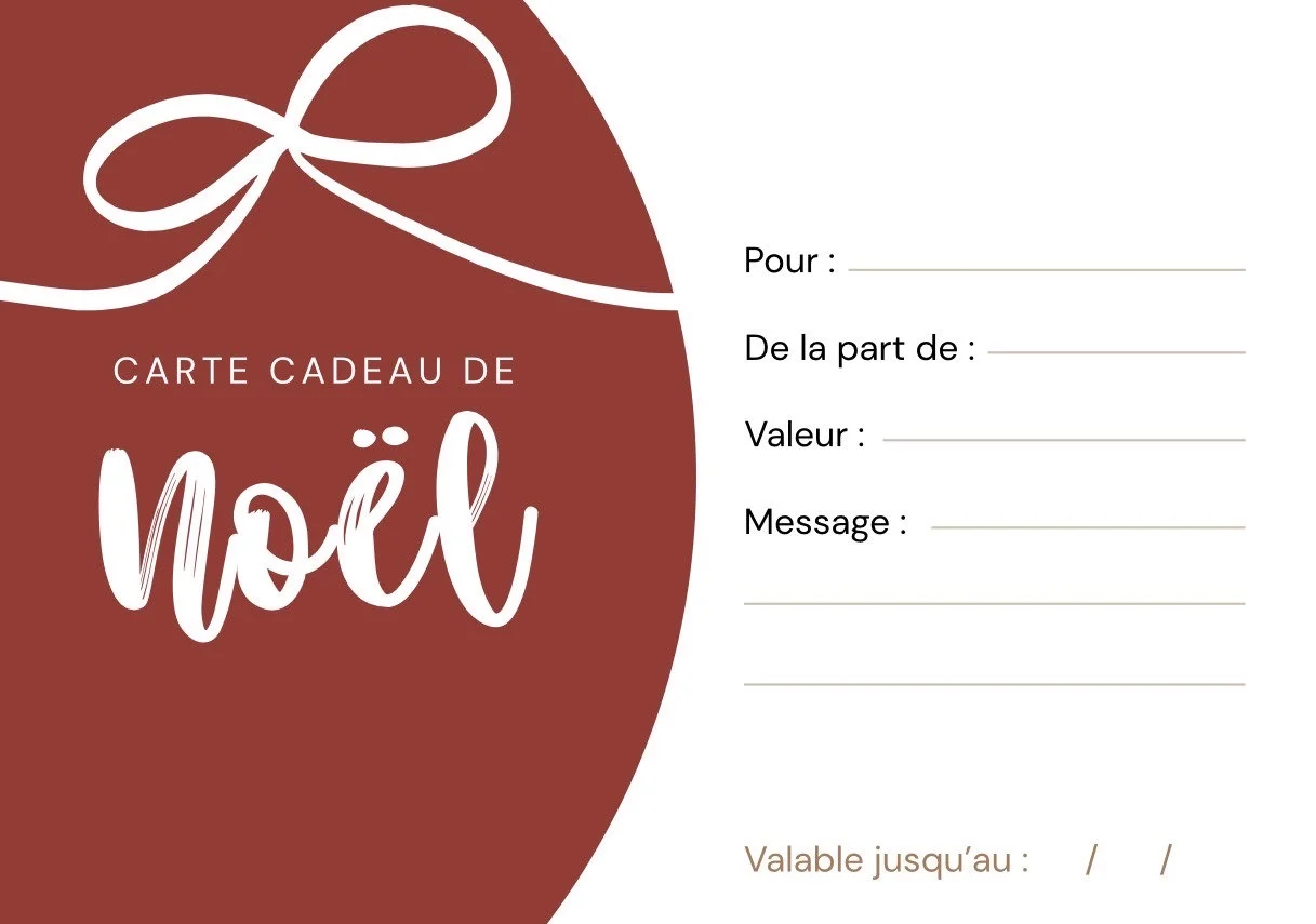 Carte cadeau de Noël Humanimal Photographie pour offrir une séance photo